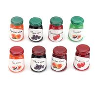 HWGING Lot de 8 Mini-confitures à L'échelle 1:12, Scènes Miniatures en Résine, Modèles Alimentaires, Accessoires pour Maison de Poupée, Décorations de Paysage pour Enfants