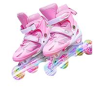 HWGING Patins à glace 2 en 1 pour enfants - Patins à roulettes réglables - Taille réglable - Pour garçons et filles - Pour débutants