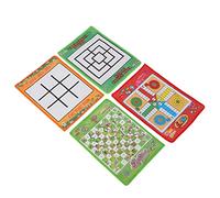 HWGING Snake and Ladder Kids Nine Men's Morris Portable Flying Chess Ludo Board pour Jeu Familial 4 en 1