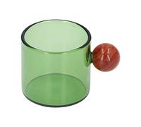 HWGING Tasse à café, Tasse à café en Verre de Style Simple Vintage Résistant à la Chaleur Polyvalente avec Boule en Bois pour le, la Bière, le thé (Vert)