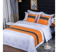 HWHHDQL Chemin de lit, écharpe Patchwork Bicolore Fin Serviette Coton Lin décorative pour Chambre d'hôtel(R9,Cushion Cover*1 (50 * 50cm))