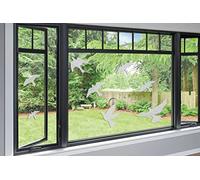 HWI Autocollants anti-collision pour fenêtre - Réfléchissants aux UV - Pour empêcher les coups d'oiseaux et protéger les portes en verre, Transparent