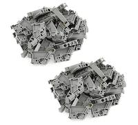 HWIREUIGT 100 Pieces Bouchon D'Extremite Du Bornier DIN 35mm50 Rail DIN Clips de de Butee - Gris