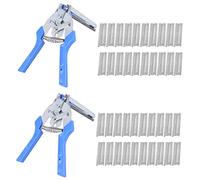 HWIREUIGT 2Pc Anneau de Cochon Outil Pince et 600Pcs M Clips Poulet de Filet Cage Escrime Sertissage Soudure