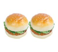 HWIREUIGT 2Pc RÉAliste Hamburger RÉAliste Simulation Faux Hamburger Boulangerie Affichage Enfants Nourriture Pain Jouet DÉCoration