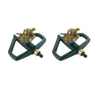 HWIREUIGT 2X Arroseur à Impact avec Base, Arroseur Circulaire avec Tête D'Arrosage, Système D'Arrosage de Tuyau D'Arrosage pour Pelouse, Jardin