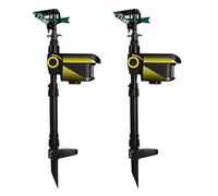 HWIREUIGT 2X Arroseur Rotatif Automatique sur Grande, Répulsif pour Animaux Activé par le Mouvement Solaire, Dissuasion des Animaux de Jardin