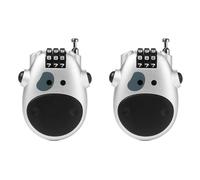 HWIREUIGT 2X Serrure à Code Télescopique, Serrure de Vache de Dessin Animé avec Câble en Acier Rétractable, Câble en Acier, Accessoire de Verrouillage par Mot de Passe