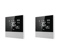 HWIREUIGT 2X Thermostat Intelligent WiFi Tuya, Interrupteur de Chauffage, Refroidissement, Unité de Ventilo-Convecteur à 3 Vitesses, Contrôleur de Température Vocal