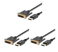HWIREUIGT 3X Cable Displayport (DP) vers DVI, Plaque Or, 6 Pieds