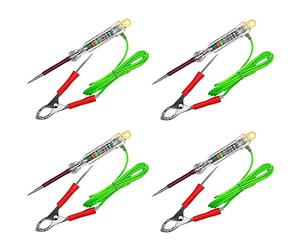 HWIREUIGT 4X Testeur de Circuit LED Automobile 6-24V Lumière de Test avec Double Sonde Pince Crocodile de Antigel de 47 Pouces pour Le Test