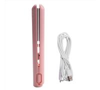 HWJAHQ Mini fer à lisser portable avec câble USB pour fer à friser et lisser à double usage Rose