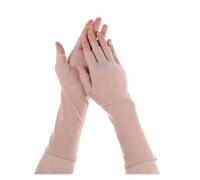 HWJFDC Gants Longs Femme Lot de 2 Paires de Gants Longs sans Doigts for Femme avec Protection Solaire, Mitaines d'été Cool et Solides, Manches Mitaines, Noir, Blanc, Nude(Half Finger Nude)