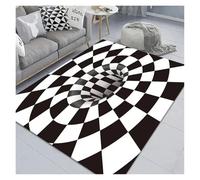 HWJFDC Tapis Illusion d'optique Tapis de Grande Taille Illusion Vortex 3D Noir et Blanc, Optique géométrique Abstrait antidérapant for la décoration Chambre à Coucher du Salon(Color6,120X160CM)
