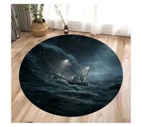 HWJFDC Tapis Illusion d'optique Tapis Ronds avec Chefs-d'œuvre d'illusion 3D, Grands Designs de Fissures et Trous Profonds, Superbes Tapis d'optique, Sol craquelés(Color4,40x40cm)