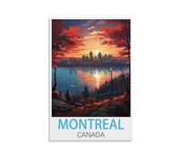 HWJJUII Affiches murales vintage sur toile de Montréal Canada - Décoration murale moderne pour chambre à coucher - 20 x 30 cm
