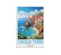 HWJJUII Cinque Terre - Poster de voyage vintage sur toile - Impression d'art moderne pour chambre à coucher - 30 x 45 cm