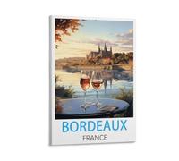HWJJUII Poster de voyage vintage Bordeaux France sur toile - Poster d'art moderne pour chambre à coucher - 20 x 30 cm