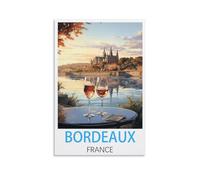 HWJJUII Poster de voyage vintage Bordeaux France sur toile - Poster d'art moderne pour chambre à coucher - 20 x 30 cm