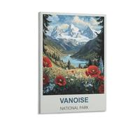 HWJJUII Poster vintage sur toile représentant le parc national de la Vanoise (50 x 75 cm) - Décoration murale pour chambre à coucher