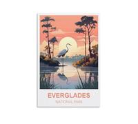 HWJJUII Poster vintage sur toile représentant le parc national des Everglades - Décoration murale moderne pour chambre à coucher (30 x 45 cm)