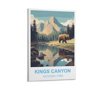 HWJJUII Poster vintage sur toile représentant le parc national des Kings Canyon (50 x 75 cm) - Décoration murale moderne pour chambre à coucher
