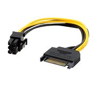 Hwmsza Câble Adaptateur d'alimentation SATA 15 Broches vers 6 Broches PCIe PCI-e PCI Express Compatible avec la Carte vidéo Alimentation SATA 15 Broches Femelle, Alimentation PCIe 6 Broches mâle