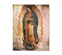 HWNU Art mural sur toile Le jour de la vierge de Guadalupe au mexique affiches et impressions toile Portrait photo salon bureau à domicile décoration Sans cadre
