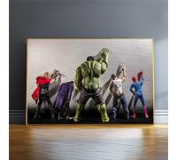HWNU Peinture sur Toile Vengeurs dans Les Toilettes Film Hulk Super-héros Affiche Impression d'art Photo Murale Moderne pour Chambre d'enfants Chambre De Garçon Décor à La Maison sans Cadre 60x90cm