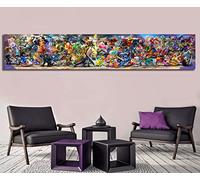 HWNU Toile Peinture Super Smash Bros Ultime Mise À Jour Art Jeu Vidéo Affiche Dessin Animé Image Oeuvre Moderne Mur Art pour Garçon Chambre Décor À La Maison Sans Cadre 50x250cm