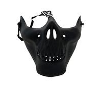 Hworks Demi-masque de cosplay squelette noir en plastique pour Halloween Cosplay Accessoires
