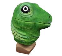 Hworks Masque animal dinosaure vert en latex pour bal masqué, tête de cerf drôle, cochon, accessoire pour fête d'Halloween