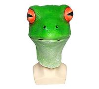 Hworks Masque de cosplay grenouille verte en latex pour Halloween
