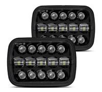 HWSTAR Lot de 2 phares LED 110W 5x7 7x6 H6054 avec faisceau scellé Hi/Low compatibles avec Jeep Wrangler YJ Cherokee XJ Ford GMC Toyota Nissan Dodge camion, camionnette, etc., Noir