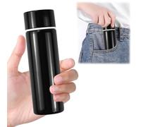 HWSWSH 150ML Mini Isolation Cup en Acier Inoxydable, Mug Isotherme Miniature avec Couvercle, Mug de Voyage Portable, Tasse Café Isotherme Femme et Homme pour Travail, Sport, Voyage(Noir)