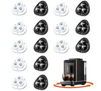 HWSWSH 16 Pcs Mini Roulettes Auto-adhésives en PVC, Roulettes Universelles Pivotantes à 360°, 3 Trous Mini Roulettes 8 Noires 8 Blanches pour Petit Electromenager Meuble Pots de Fleurs Ornements