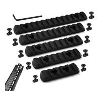 HWSWSH 5 PCS Rails Picatinny ABS 22MM 5/7/9/11/13 avec Vis Clé Rainures Section Mlock Rails Picatinny Compatible avec les Systèmes Mlok pour Viseurs Lampes de Poche Montures de Harnais Poignées