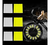 HWSWSH 72 PCS Réflecteurs de Rayons de Vélo 75mm, 2 Couleurs Réfléchissantes, Lumière Roue Vélo Réflexion 360°, Tubes Réflecteurs VTT Bicyclette (Jaune/Blanc)