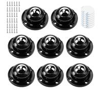 HWSWSH 8 Pcs Mini Roulettes Auto-adhésives en PVC, Universelles Pivotantes à 360° pour Petit Electromenager Meuble Pots de Fleurs Ornements (Noir)