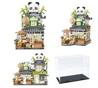 HWSWSH Ensemble de Blocs de Construction de Panda Créatives avec Boîte de Présentation, Briques de Construction Style Chinois 860pcs Educatif pour Cadeaux d'anniversaire, Cadeaux de Noël, Ornements