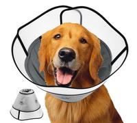 HWSWSH Grande Collerette Anti Lechage pour Chien, Ajustable et Souple, Double Epaisseur, Collier de Récupération pour Grands Animaux Après Chirurgie (XL/Gris)