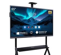 HWSXEEC Smart Board Tableau blanc interactif 4K UHD de 165 cm avec double système et appareil photo 48 MP - Tableau blanc numérique tout-en-un pour salle de ureau, entreprise |
