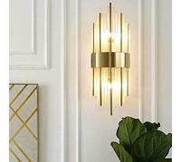 HWSY Applique Murale De Salon Art Déco, Lampe, (H-45cm / 17.7 Pouces), Applique Murale pour Salon Et Bureau, Tube De Cristal Interesting, Doré, Salle de séjour, 18*45cm