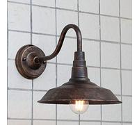 HWSY Applique Murale d'extérieur en Fer forgé E27 / E26 Vintage Applique Murale antirouille étanche à l'extérieur Nostalgique Rétro Lampes murales à Ventouse Décoration extérieure Lanterne Murale