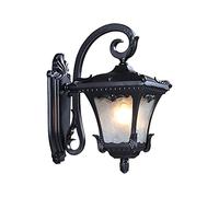 HWSY Applique Murale d'extérieur rétro Victorien Noir Abat-Jour en Verre étanche extérieur Appliques murales éclairage de Maison Applique Lanterne extérieure E27 pour Porche Porte d'entrée entrée