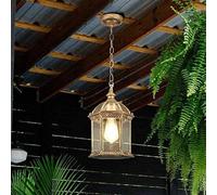 HWSY Bronze à l'huile Finition étanche E27 Suspension Moderne européenne en Aluminium Lampe Suspendue Lanterne en Verre Clair luminaire extérieur Balcon éclairage Lustre Porche Patio décoration