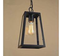 HWSY E27 Lustre extérieur de Style Industriel en Fer forgé personnalisé Noir Rétro Abat-Jour en Verre Plafonnier Lustre Industriel à l'ancienne Imperméable à la Pluie et à l'eau Pavillon Villa Loft