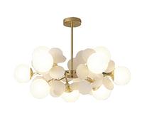 HWSY Lampe Spoutnik Lustre Suspension Luminaire Hauteur Réglable Tige Laiton pour Plafonnier Plat Incliné Chambre Salon Salle À Manger Cuisine Éclairage,Gold Plus All White,12 Interesting