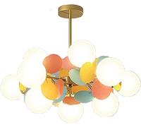 HWSY Lampe Spoutnik Lustre Suspension Luminaire Hauteur Réglable Tige Laiton pour Plafonnier Plat Incliné Chambre Salon Salle À Manger Cuisine Éclairage,Gold Plus Color,9 Interesting