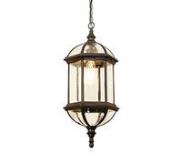 HWSY Lampe Suspendue Extérieure Lanterne, Luminaire Suspendu Étanche Village De Campagne Américain Antique Cage en Métal Suspension Extérieure Réglable Lanterne Lanterne Villa Porche Terrasse Clôture